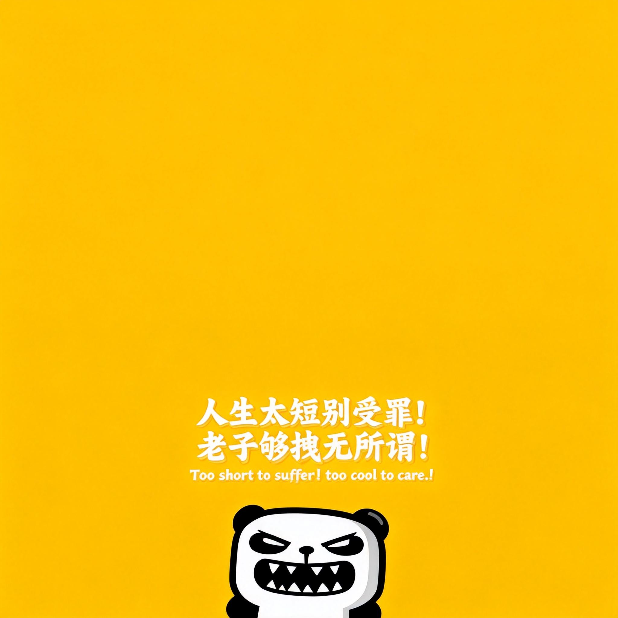 jimeng-2026-02-24-2720-精美壁纸设计，人物小一些放置于画面底部位置，slogan：“人生太短别受罪！老子....png