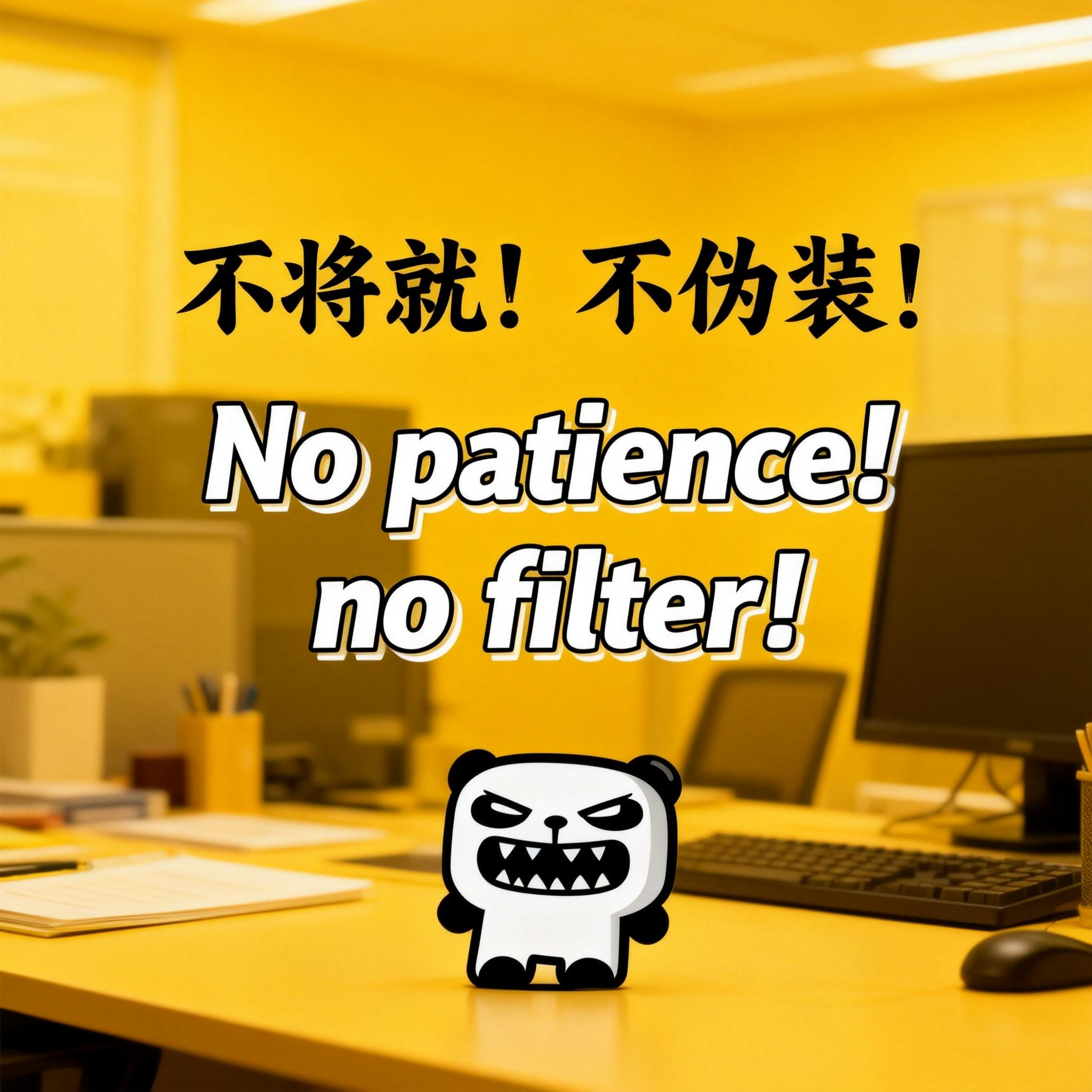 jimeng-2026-02-24-5006-精美壁纸设计，人物小一些放置于画面底部位置，slogan：“不将就！不伪装！”（....png