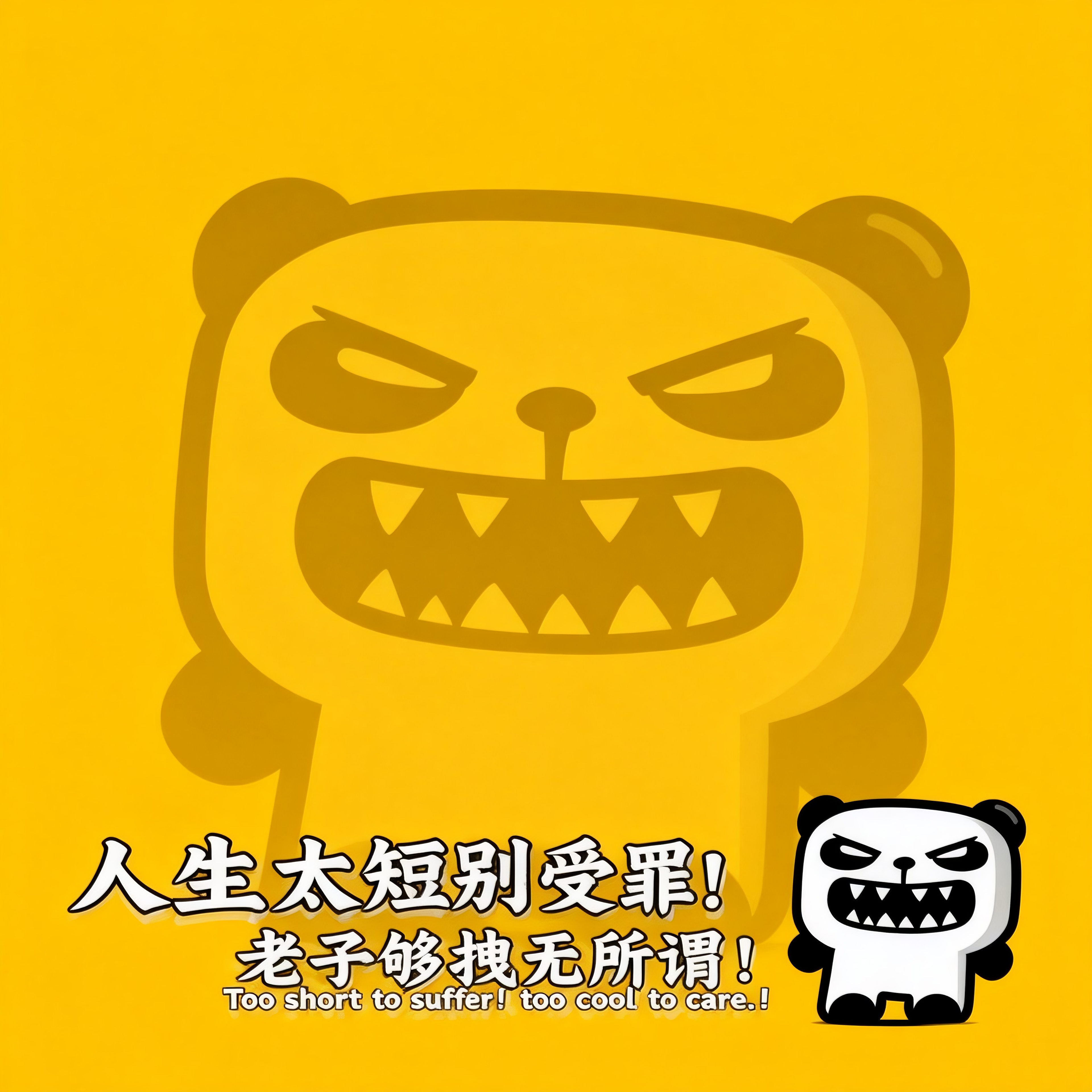 jimeng-2026-02-24-7868-精美壁纸设计，人物小一些放置于画面底部位置，slogan：“人生太短别受罪！老子....png