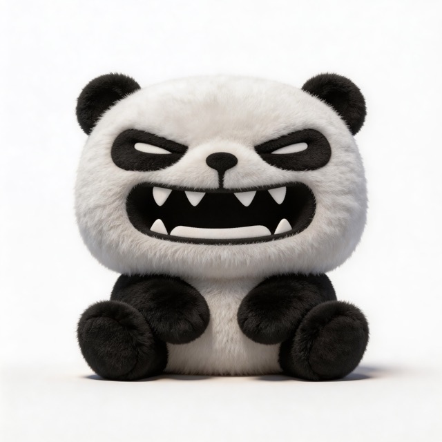 熊屁孩毛绒坐姿公仔-怒